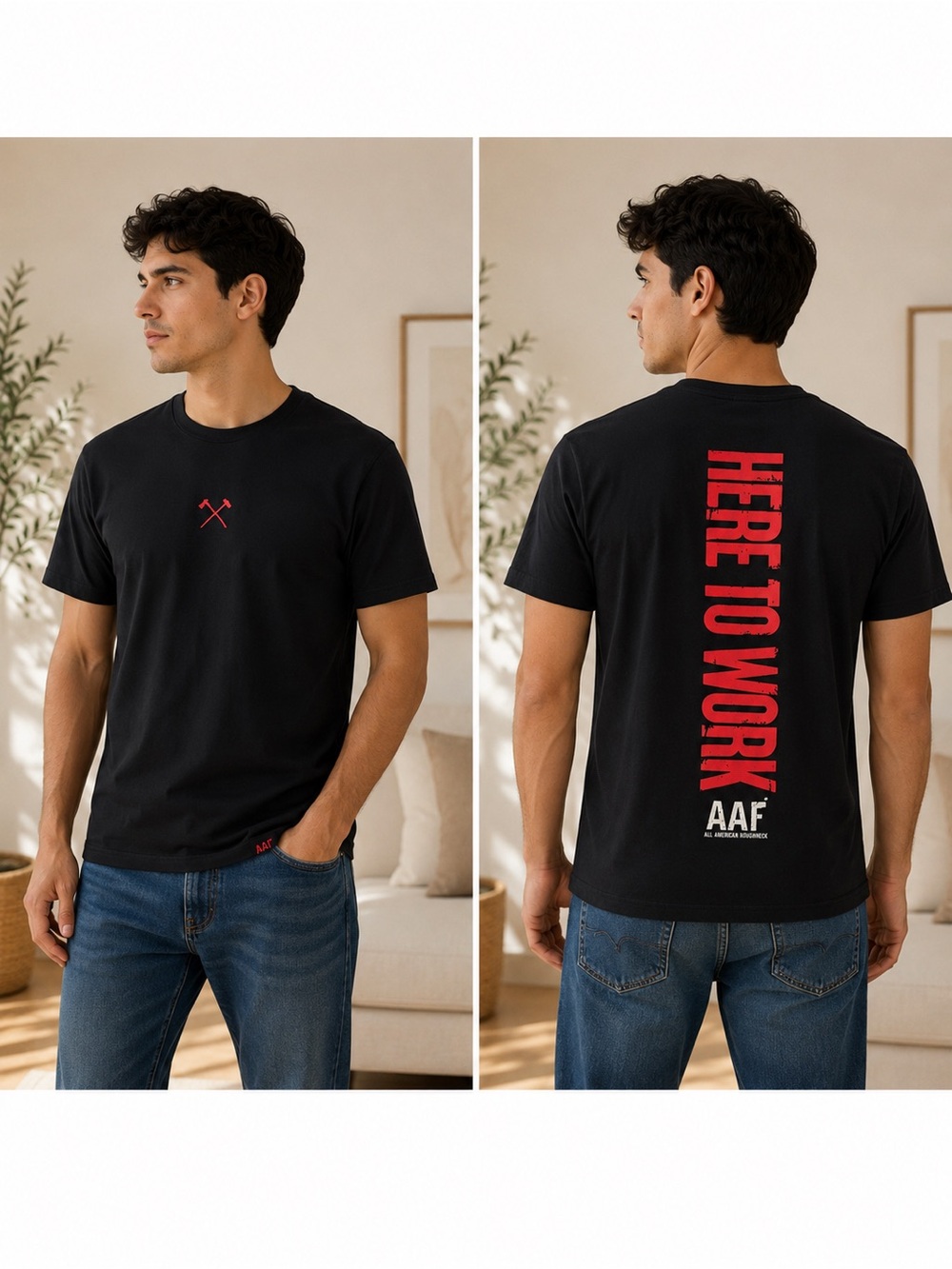 All American Roughneck AAR Men’s Black Graphic T-Shirt Size Small
